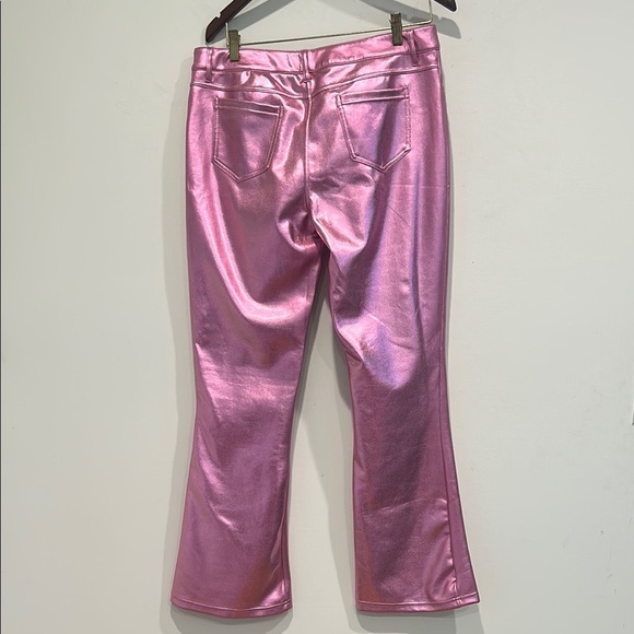 Delia’s Pink Metallic Women's stretch kick flare pants women’s size XL new - Picture 5 of 8
